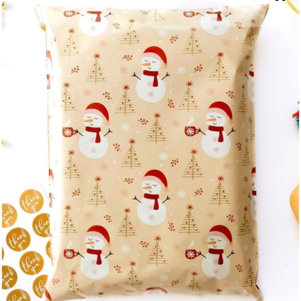 Set of 20 - 14x17” Snowman Poly Mailers